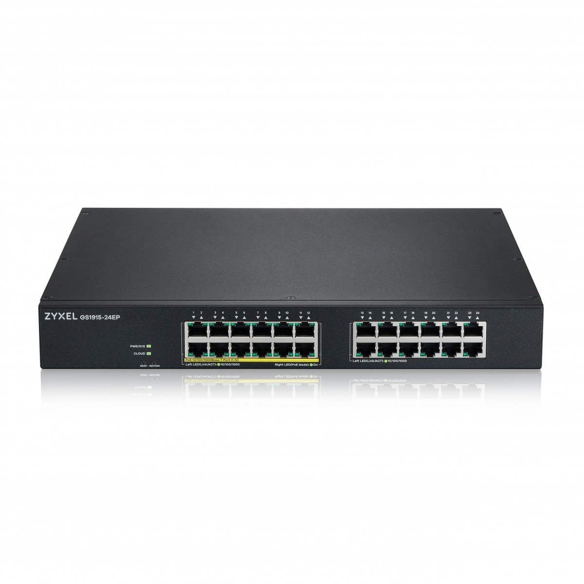 GS1915-24EP-EU0101F | ZyXEL | Zyxel GS1915-24EP Gestionate L2 Gigabit Ethernet (10/100/1000) Power over Ethernet (PoE) Suport 1U Negru Zyxel GS1915-24EP Gestionate L2 Gigabit Ethernet (10/100/1000) Power over Ethernet (PoE) Suport 1U Negru