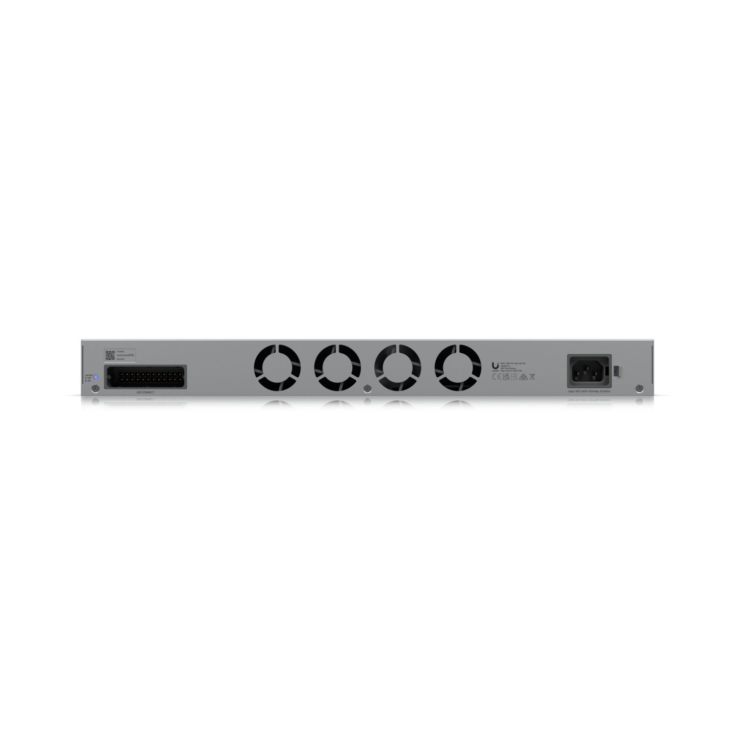 Ubiquiti USW-Pro-Max-48-PoE Switch UniFi cu 48 de porturi multi-gigabit PoE++, cu funcții layer3 și etherlighting.