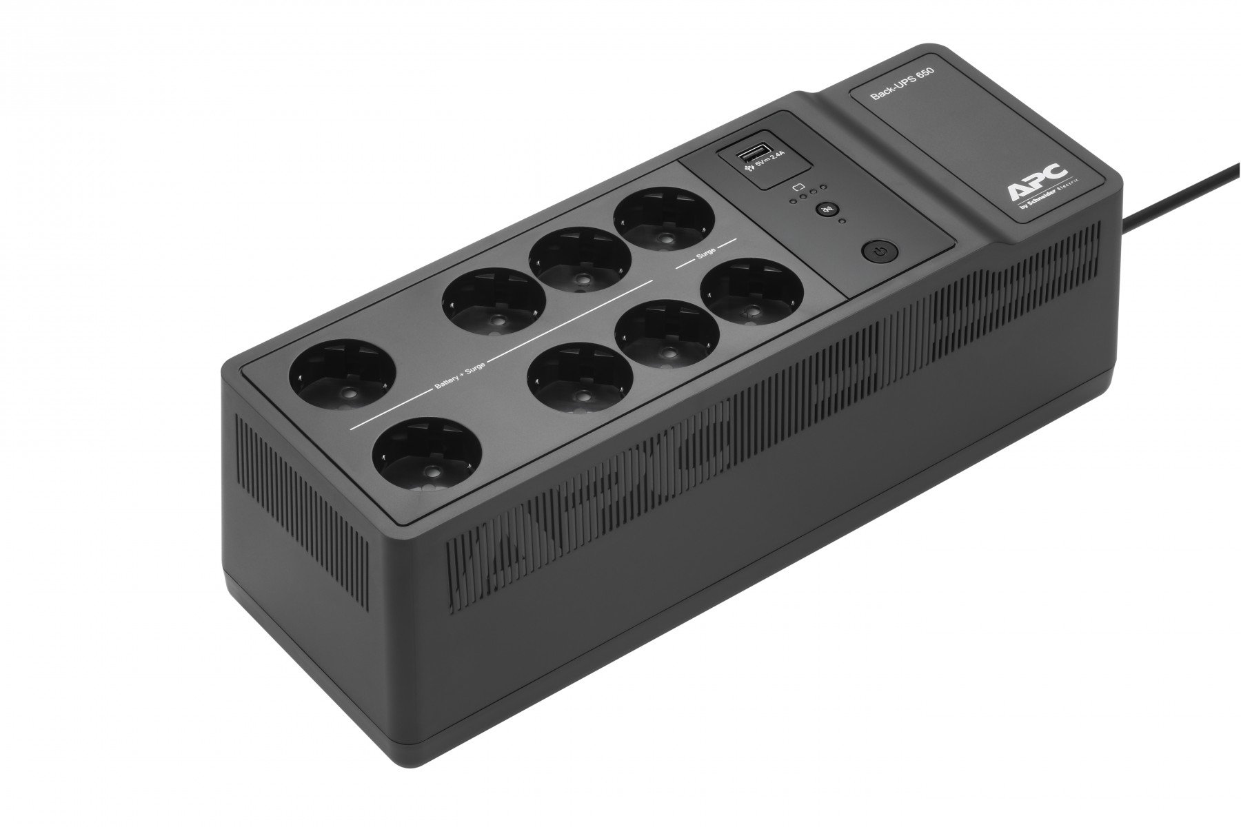 APC BE650G2-GR – APC Back-UPS 650VA – UPS Offline 650VA/400W, 8 prize AC, port USB, protecție la supratensiune și stabilizare AVR APC Back-UPS 650VA – UPS Offline 650VA/400W, 8 prize AC, port USB, protecție la supratensiune și stabilizare AVR – APC BE650G2-GR