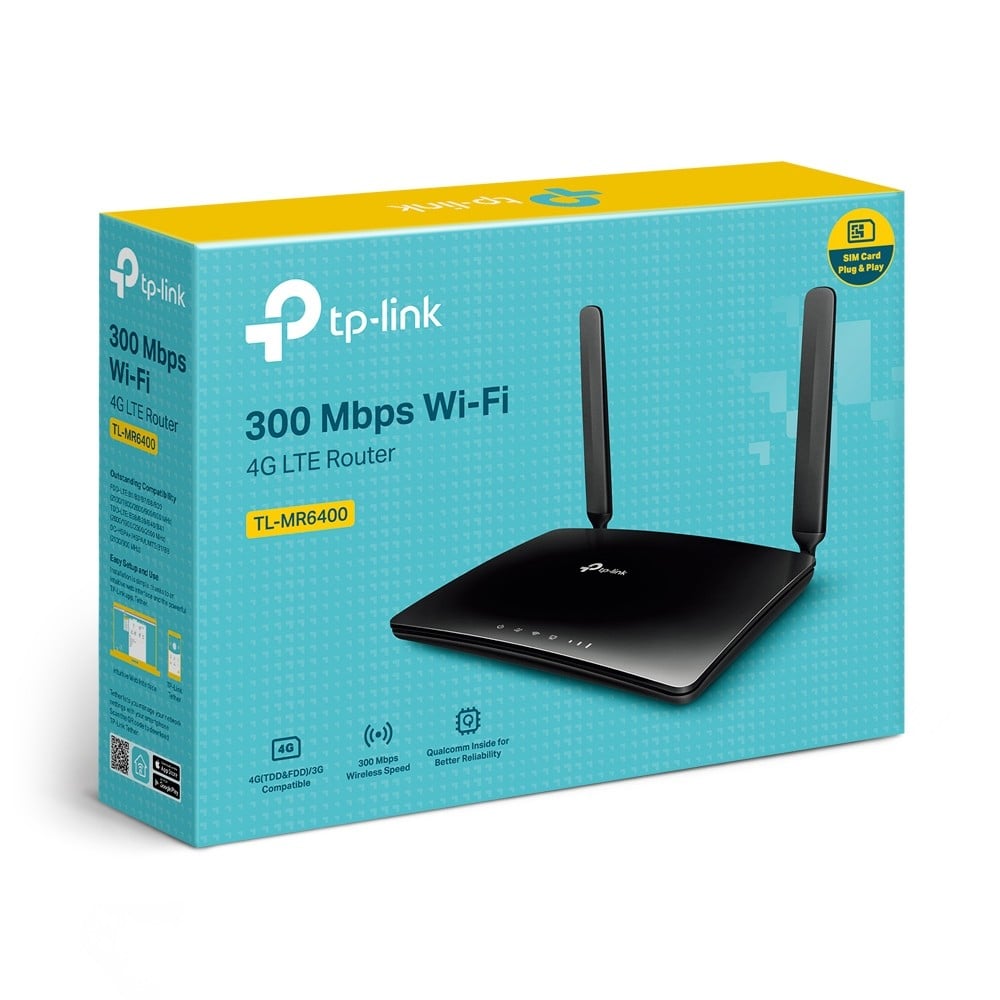 TP-Link TL-MR6400 router wireless Fast Ethernet Bandă unică (2.4 GHz) 4G Negru