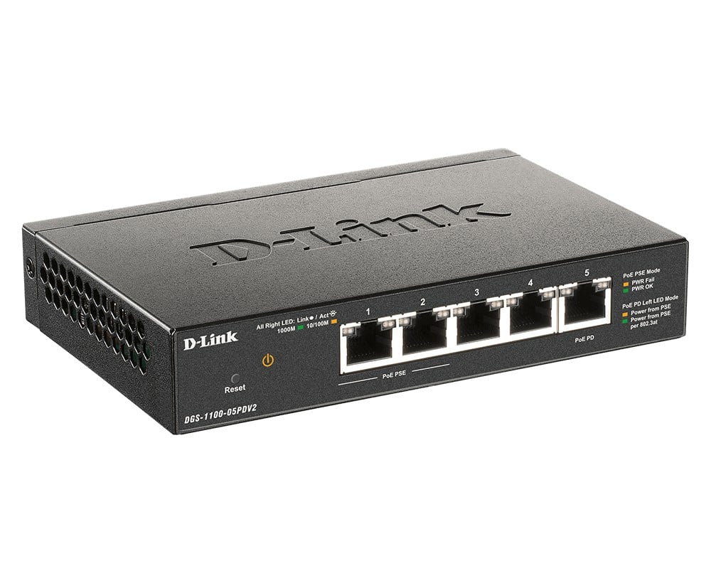DGS-1100-05PDV2 | D-Link | D-Link DGS-1100-05PDV2 switch-uri Gestionate Gigabit Ethernet (10/100/1000) Power over Ethernet (PoE) Suport Negru D-Link DGS-1100-05PDV2 switch-uri Gestionate Gigabit Ethernet (10/100/1000) Power over Ethernet (PoE) Suport Negru