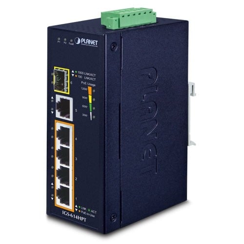 PLANET IGS-614HPT Switch Industrial Unmanaged Gigabit 4×PoE+ 802.3at – PLANET IGS-614HPT