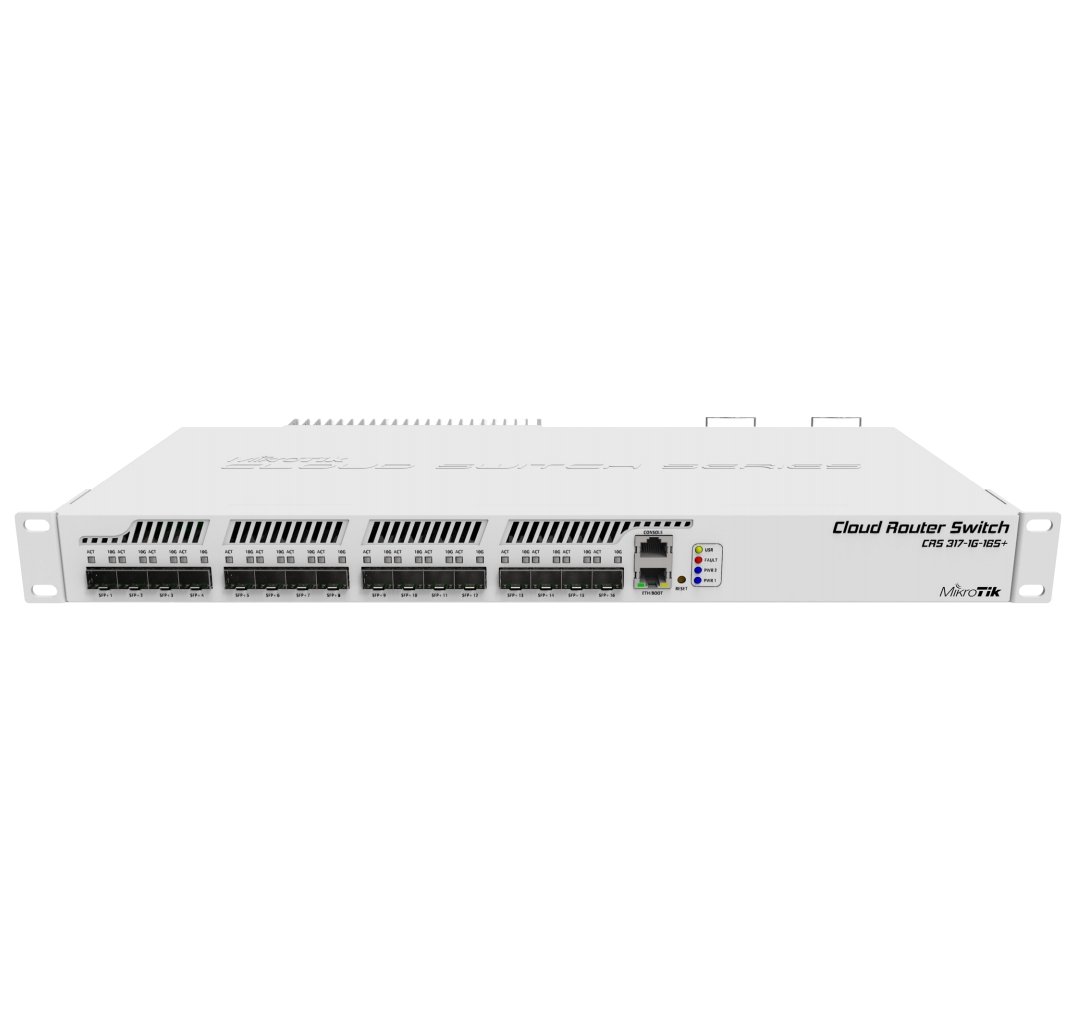 CRS317-1G-16S+RM | Mikrotik | Management Switch 16 x SFP+ 10Gbps, 1 x Gigabit - Mikrotik CRS317-1G-16S+RM Management Switch 16 x SFP+ 10Gbps, 1 x Gigabit - Mikrotik CRS317-1G-16S+RM
