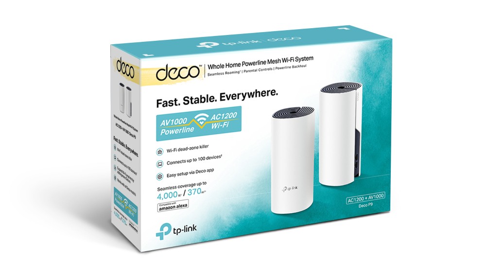 TP-Link Deco P9 (2-pack) Bandă dublă (2.4 GHz/ 5 GHz) Wi-Fi 5 (802.11ac) Alb Intern