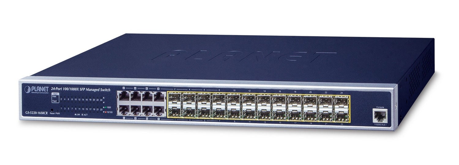 PLANET GS-5220-16S8CR – PLANET GS-5220-16S8CR Managed L2+ Gigabit Switch PLANET GS-5220-16S8CR Managed L2+ Gigabit Switch – PLANET GS-5220-16S8CR