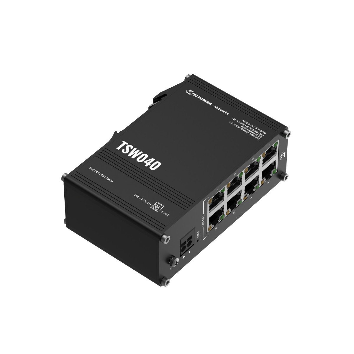 TSW040000000 | Teltonika | Teltonika NETWORKS TSW040 8-Port PoE+ Switch Fara management Fast Ethernet (10/100) Power over Ethernet (PoE) Suport Negru Teltonika NETWORKS TSW040 8-Port PoE+ Switch Fara management Fast Ethernet (10/100) Power over Ethernet (PoE) Suport Negru