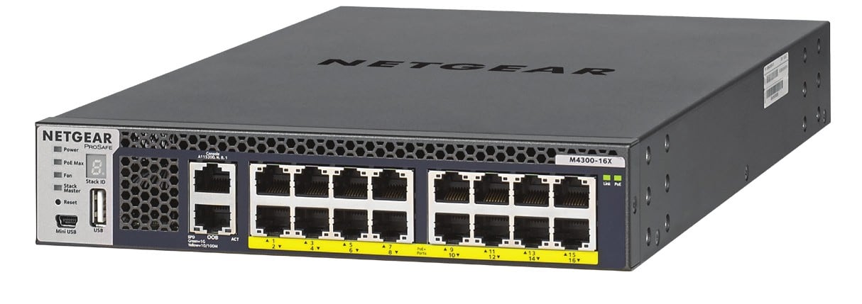 NETGEAR M4300-16X Switch Fully Managed L3 16×10 GBASE-T PoE+ Rack 1U – Netgear XSM4316PA-100NES