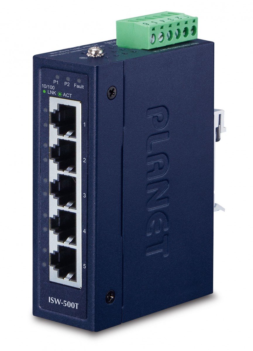 PLANET ISW-500T Switch Industrial Unmanaged 5×10/100 Mbps Ethernet – PLANET ISW-500T
