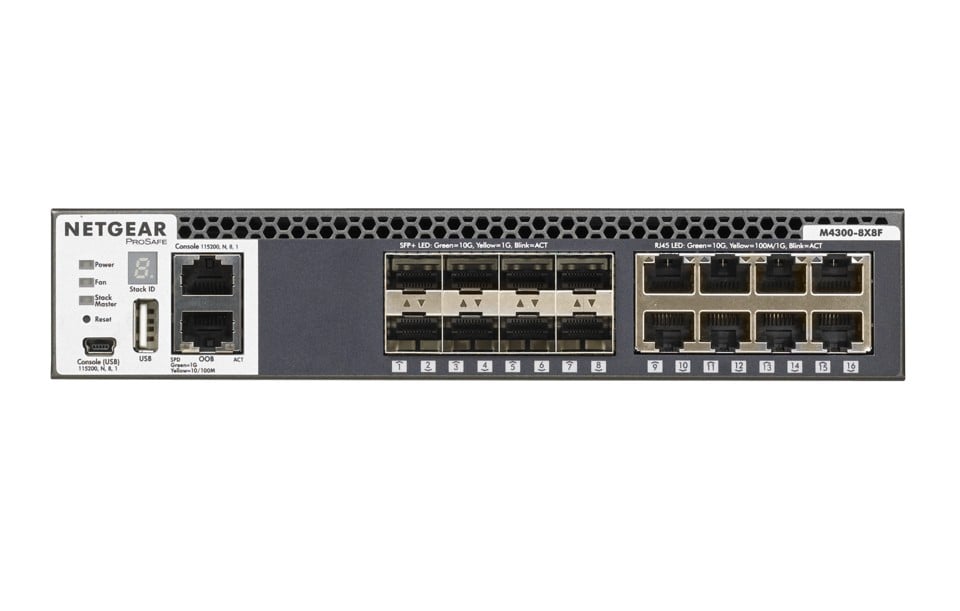 NETGEAR M4300-8X8F Switch Fully Managed L3 16×10G (8×10GBASE-T + 8×SFP+) Rack 1U – Netgear XSM4316S-100NES
