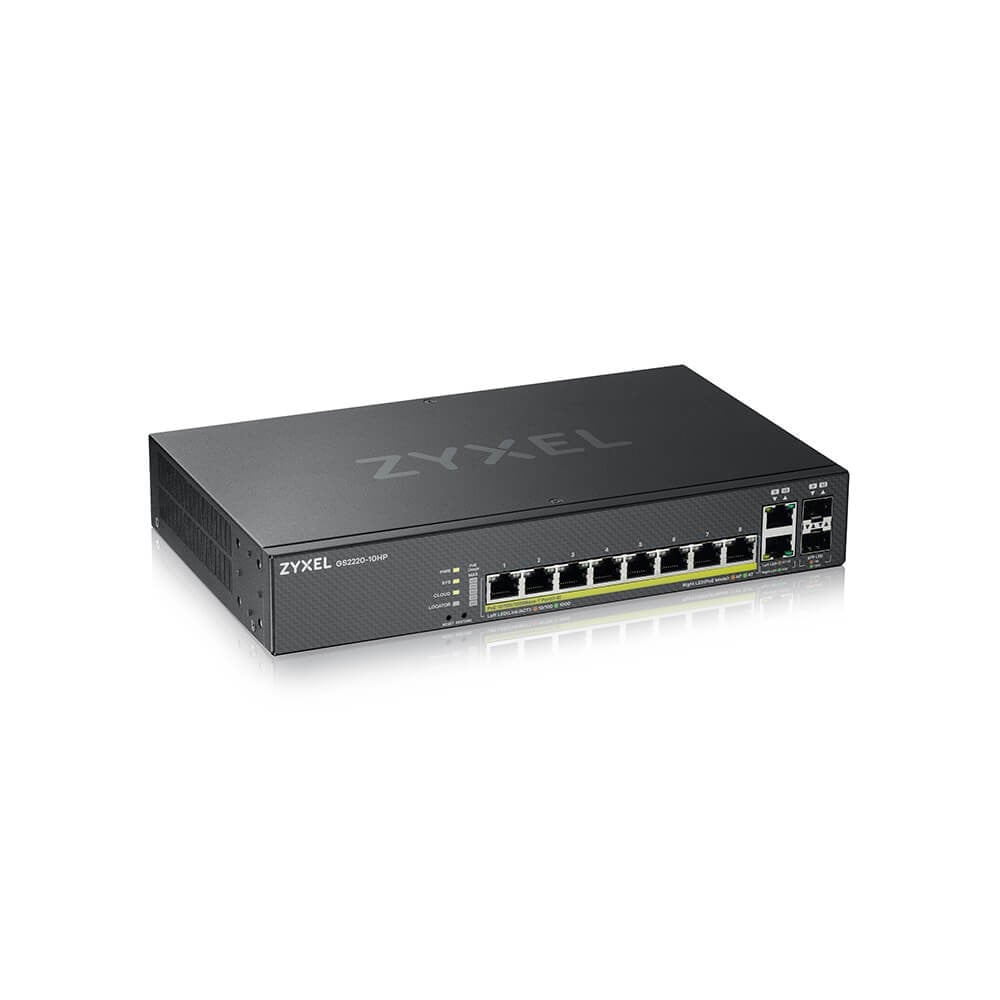 GS2220-10HP-EU0101F | ZyXEL | Zyxel GS2220-10HP-EU0101F switch-uri Gestionate L2 Gigabit Ethernet (10/100/1000) Power over Ethernet (PoE) Suport Negru Zyxel GS2220-10HP-EU0101F switch-uri Gestionate L2 Gigabit Ethernet (10/100/1000) Power over Ethernet (PoE) Suport Negru