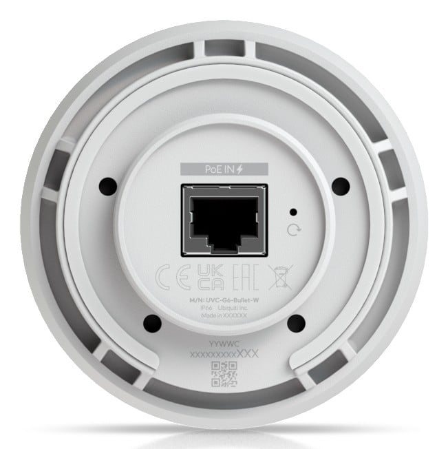 Ubiquiti UVC-G6-Bullet-W – Ubiquiti UniFi Protect G6 Bullet – Cameră IP 4K 3840×2160, Interior/Exterior, montaj perete/tavan, PoE Ubiquiti UniFi Protect G6 Bullet – Cameră IP 4K 3840×2160, Interior/Exterior, montaj perete/tavan, PoE – Ubiquiti UVC-G6-Bullet-W