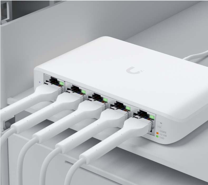 Ubiquiti USW-FLEX-MINI-5 Networks UniFi Switch Flex Mini (5-pack) Gestionate Gigabit Ethernet (10/100/1000) Power over Ethernet (PoE) Suport Alb