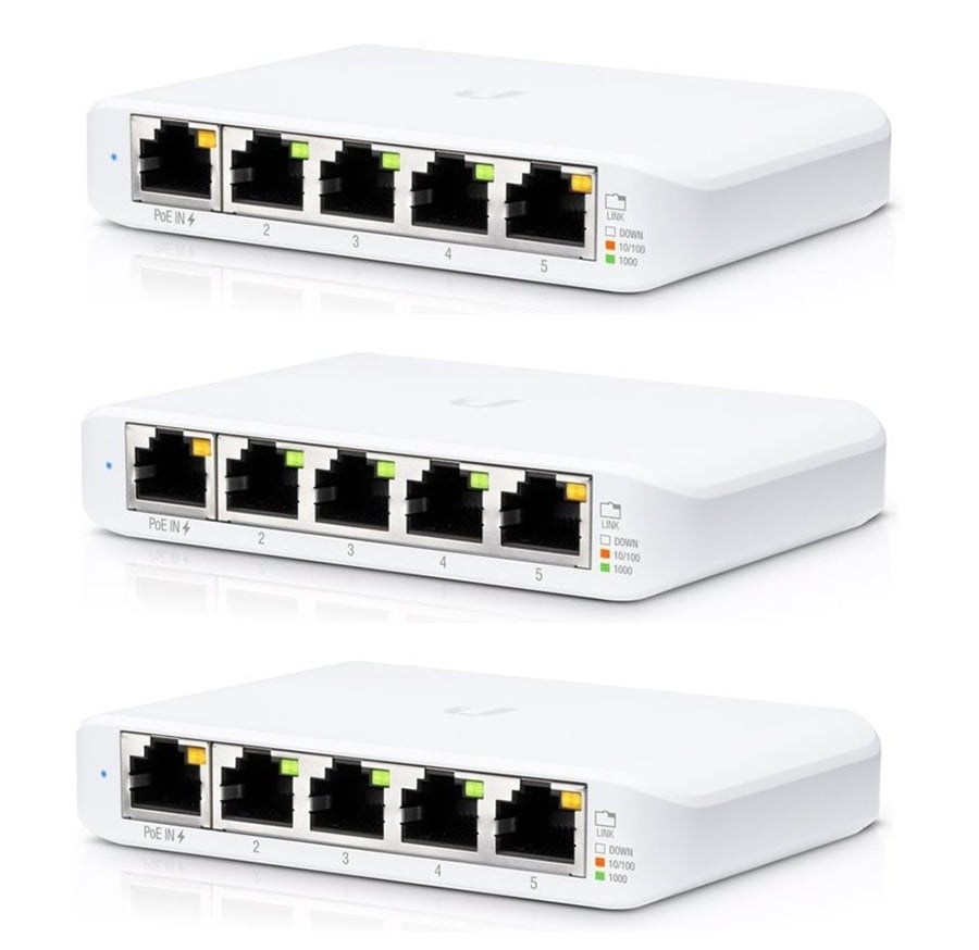 Ubiquiti USW-FLEX-MINI-3 – Ubiquiti UniFi Switch USW-FLEX-MINI 3-Pack Managed L2 5x1Gb PoE-in Ubiquiti UniFi Switch USW-FLEX-MINI 3-Pack Managed L2 5x1Gb PoE-in – Ubiquiti USW-FLEX-MINI-3