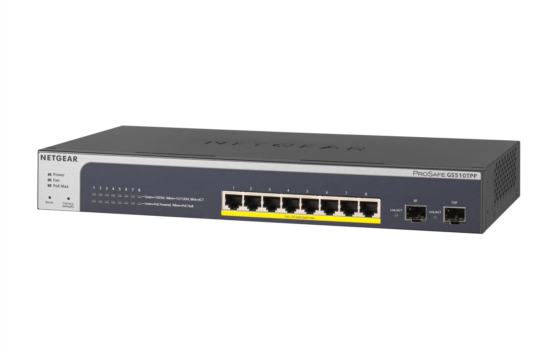 NETGEAR GS510TPP Switch Gestionat Gigabit PoE+ 8 Porturi 190W – Netgear GS510TPP-100EUS