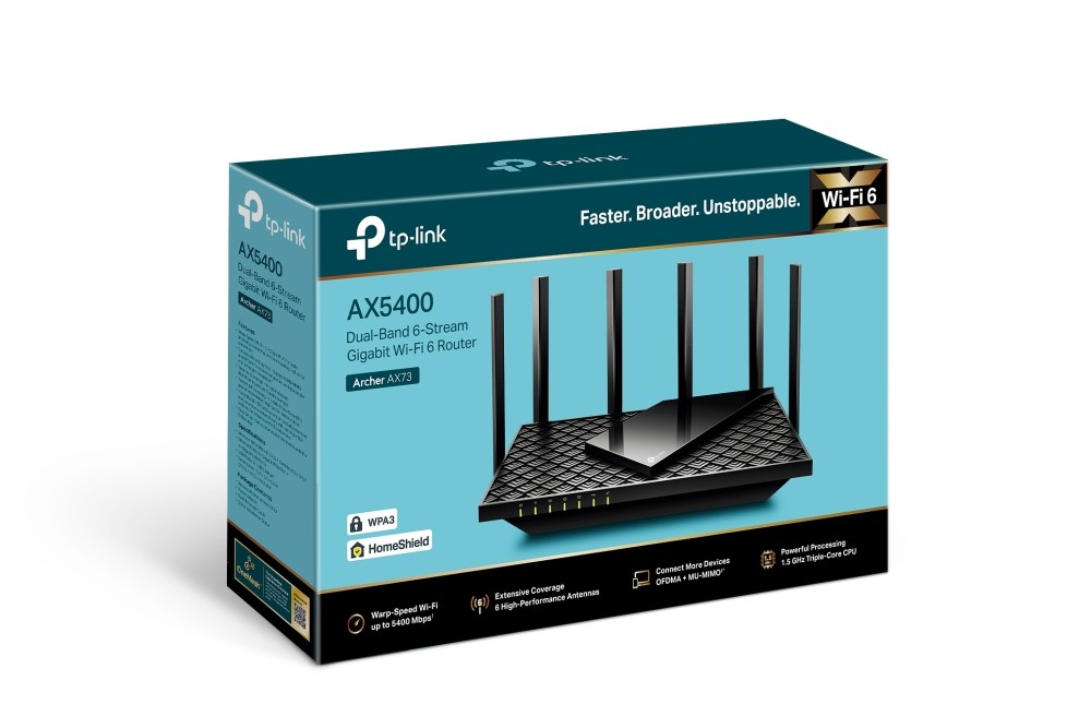 TP-Link Archer AX72 router wireless Gigabit Ethernet Bandă dublă (2.4 GHz/ 5 GHz) Negru