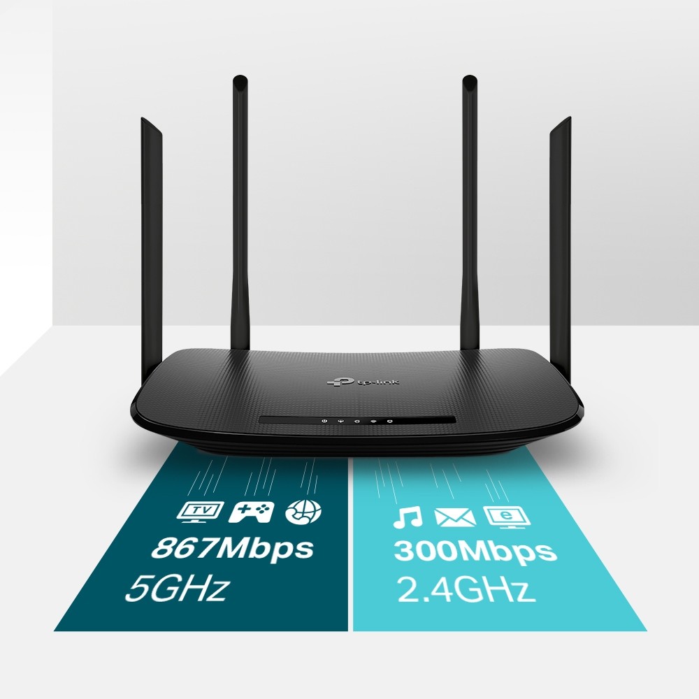 TP-Link Archer VR300 AC1200 router wireless Fast Ethernet Bandă dublă (2.4 GHz/ 5 GHz) 4G Negru