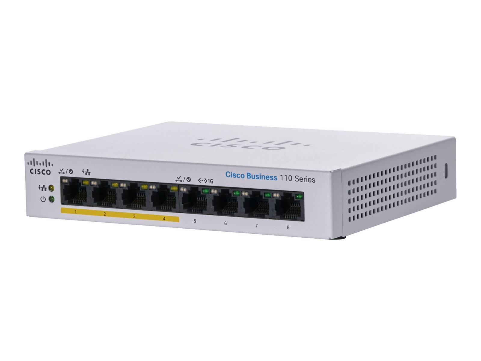 Cisco CBS110-8PP-D-EU Unmanaged 8-port GE, (4 support PoE with 32W power budget), Desktop, Ext PS