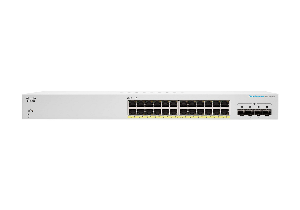 Cisco CBS220-24FP-4X-EU Smart 24-port GE, Full PoE+ 382W, 4x10G SFP+