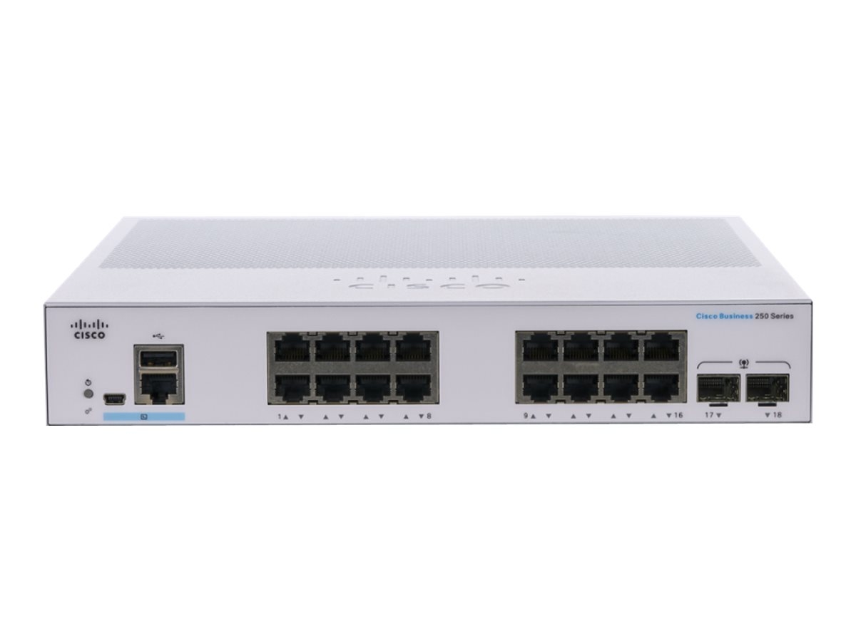 Cisco CBS250-16T-2G-EU Smart 16-port GE, 2x1G SFP