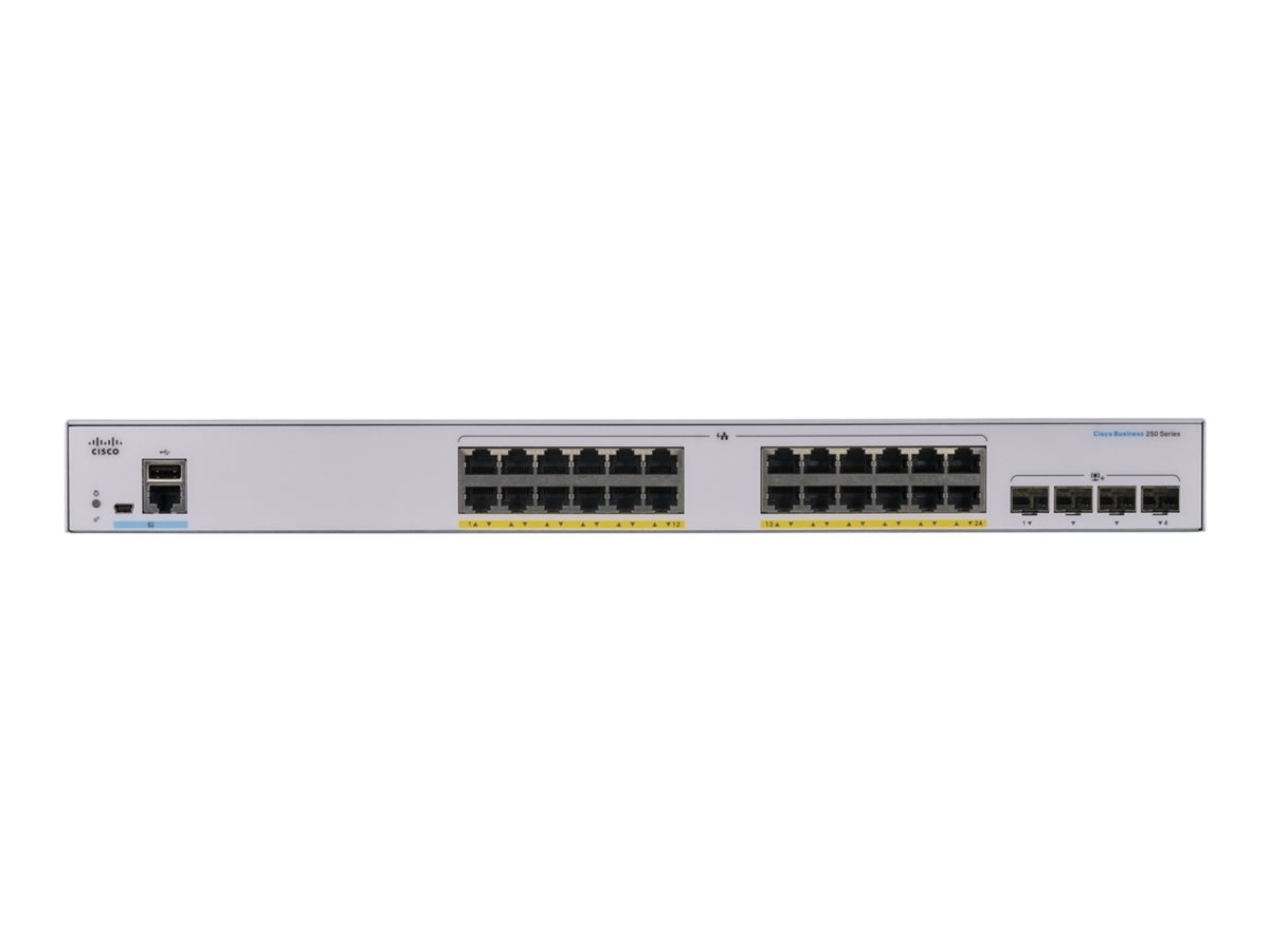 Cisco CBS250-24FP-4X-EU Smart 24-port GE, Full PoE+ 370W, 4x10G SFP+