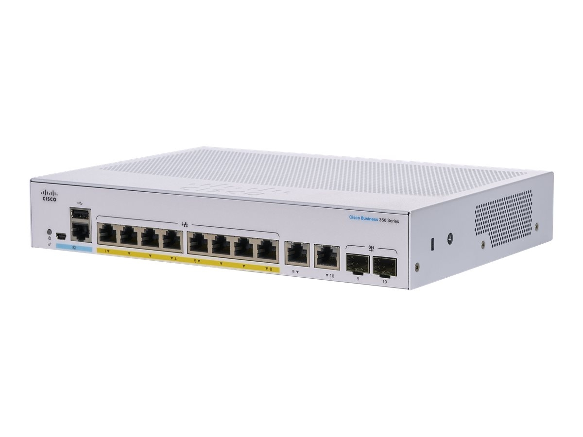 Cisco CBS350-8P-E-2G-EU Managed 8-port GE, PoE+ 60W, Ext PS, 2x1G Combo