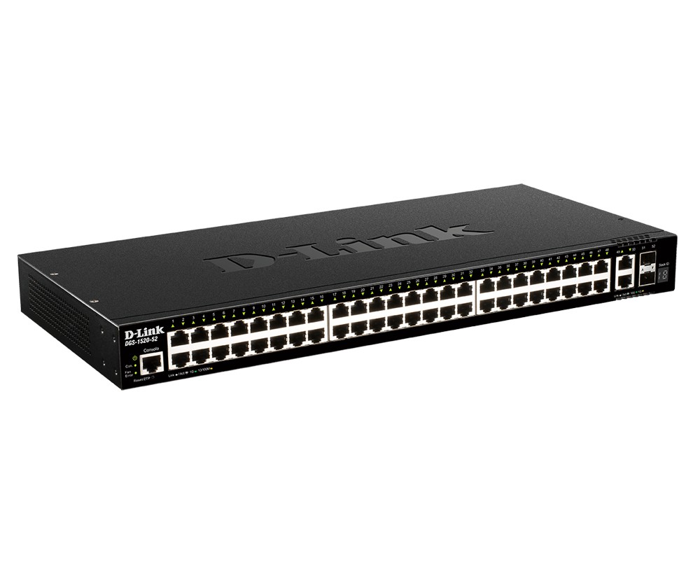 D-Link DGS-1520-52 switch-uri Gestionate L3 10G Ethernet (100/1000/10000) 1U Negru