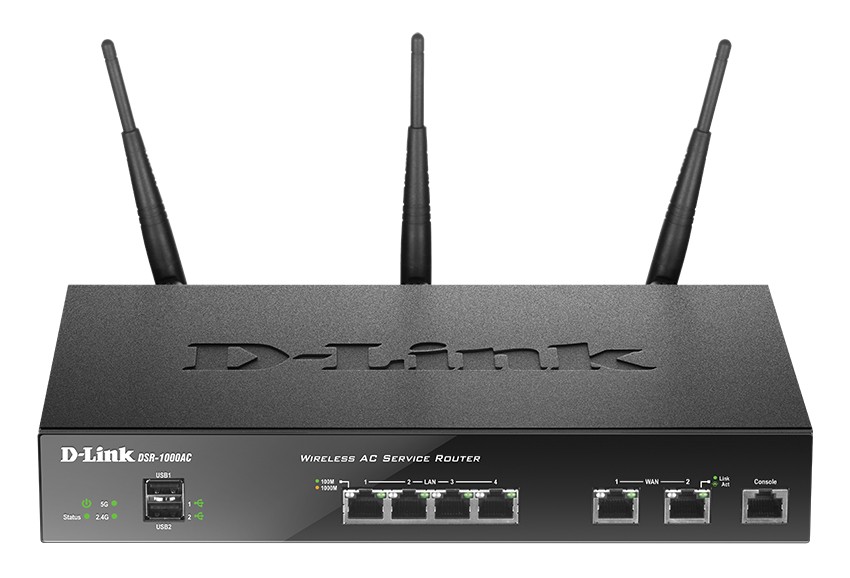 D-Link DSR-1000AC router wireless Gigabit Ethernet Bandă dublă (2.4 GHz/ 5 GHz) Negru