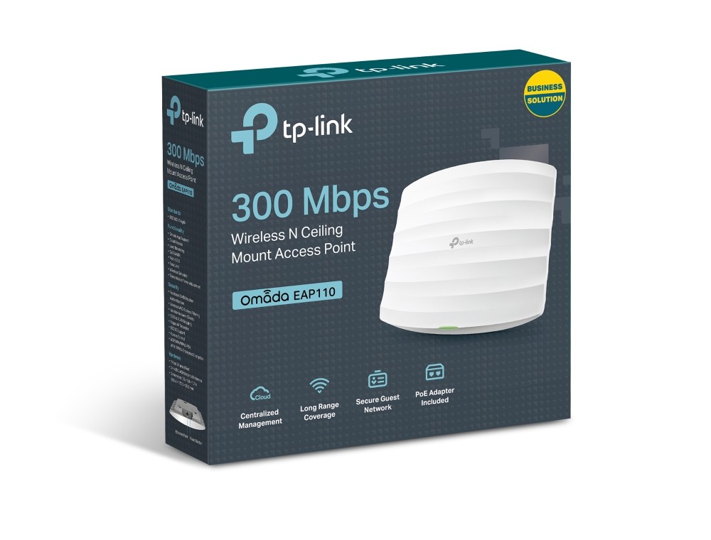 TP-Link EAP110 puncte de acces WLAN 300 Mbit/s Alb Power over Ethernet (PoE) Suport