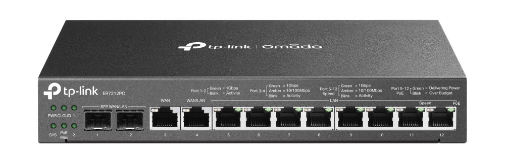 TP-Link ER7212PC router cu fir Gigabit Ethernet Negru