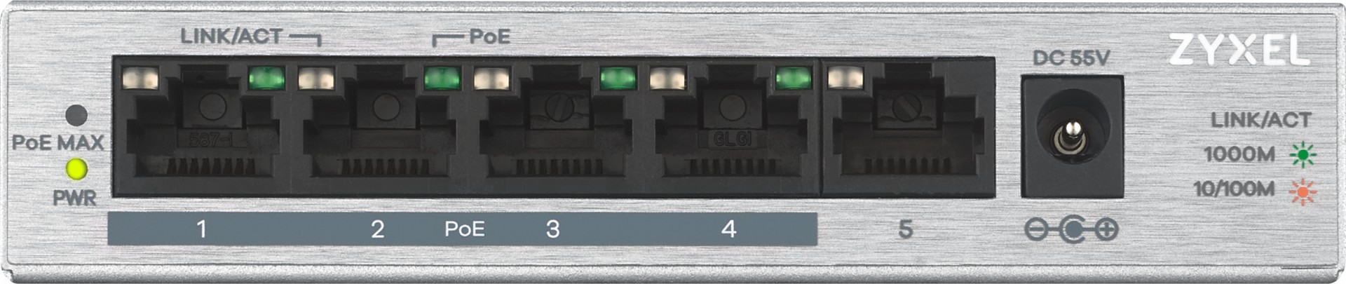 Zyxel GS1005HP Fara management Gigabit Ethernet (10/100/1000) Power over Ethernet (PoE) Suport Argint