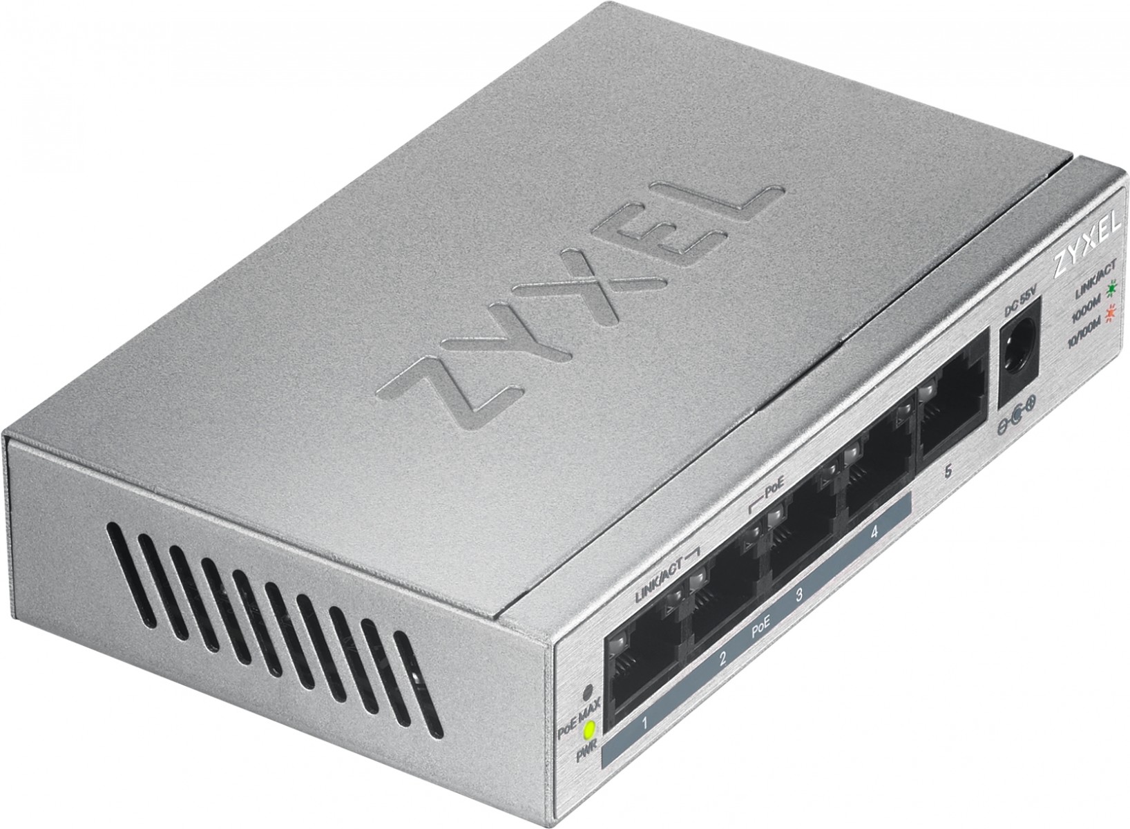 Zyxel GS1005HP Fara management Gigabit Ethernet (10/100/1000) Power over Ethernet (PoE) Suport Argint