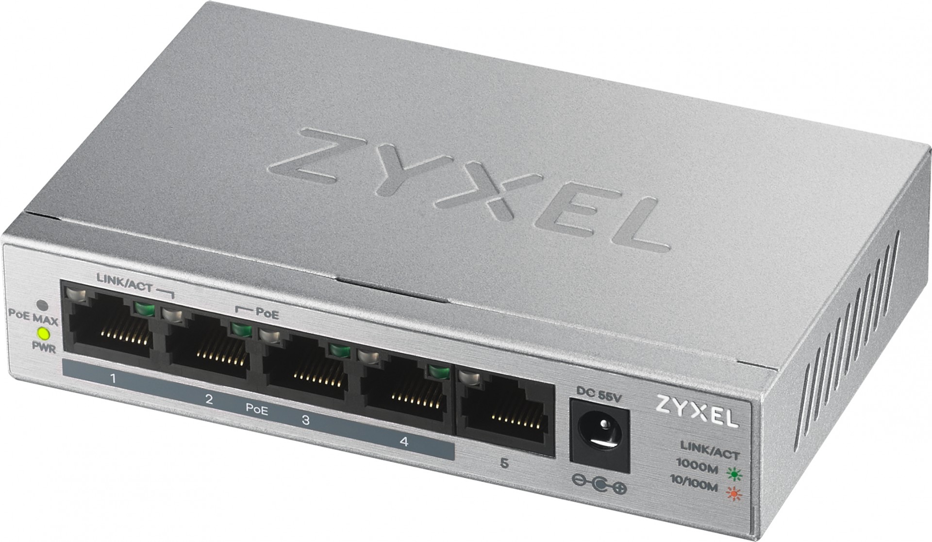 Zyxel GS1005HP Fara management Gigabit Ethernet (10/100/1000) Power over Ethernet (PoE) Suport Argint