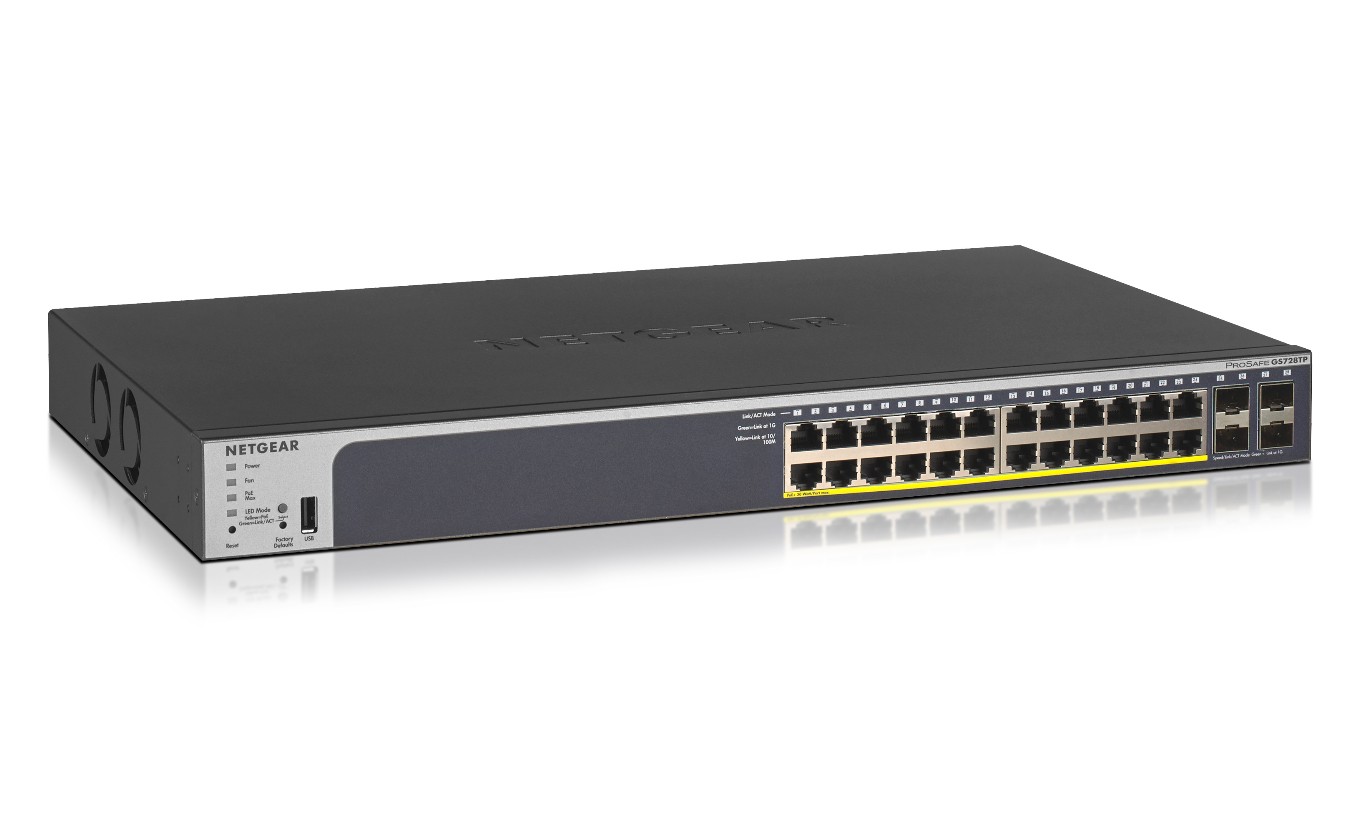 NETGEAR GS728TP Gestionate L2/L3/L4 Gigabit Ethernet (10/100/1000) Power over Ethernet (PoE) Suport 1U Negru