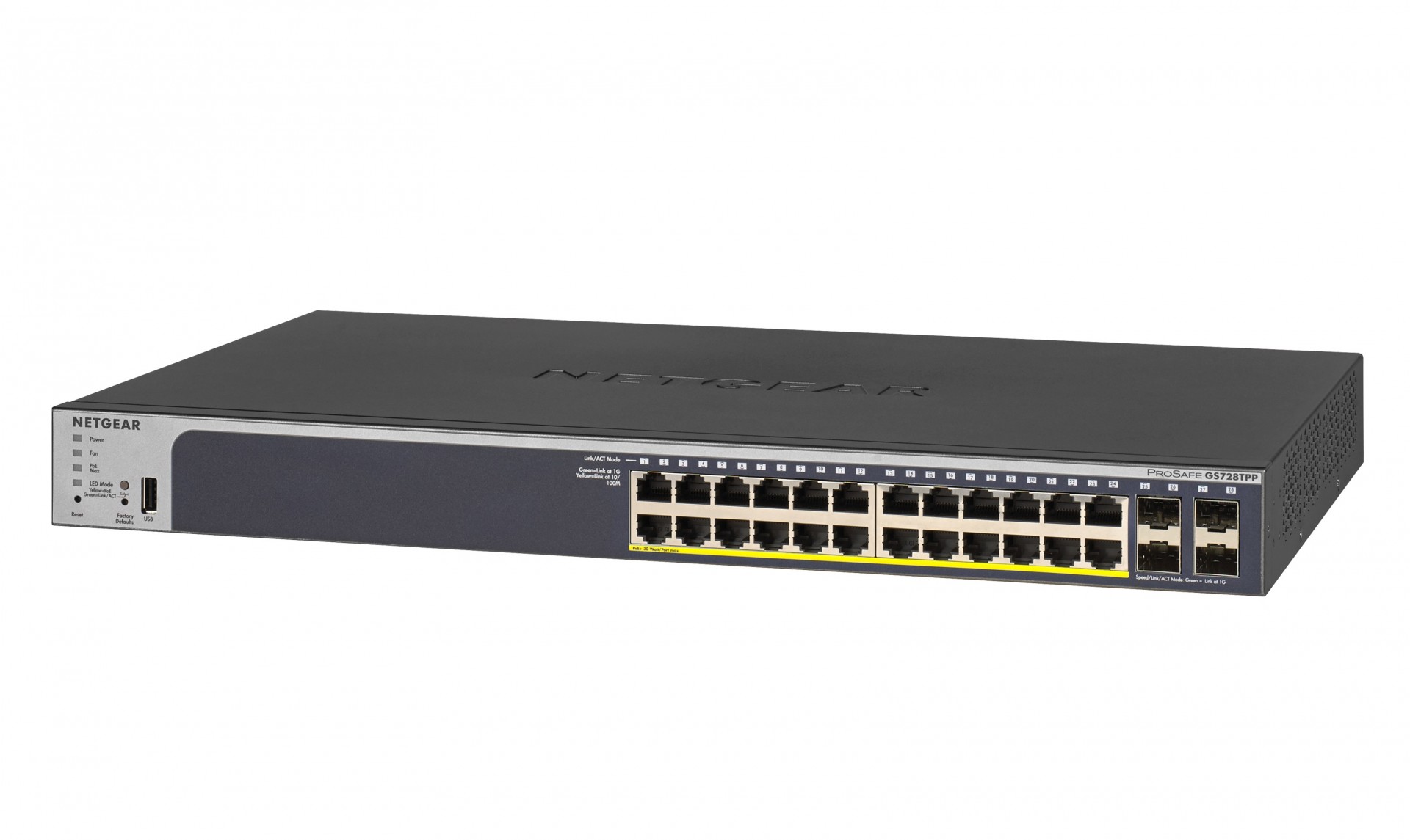 NETGEAR GS728TPP Gestionate L2/L3/L4 Gigabit Ethernet (10/100/1000) Power over Ethernet (PoE) Suport 1U Negru