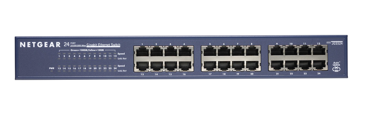 NETGEAR 24-port Gigabit Rack Mountable Network Switch Fara management Albastru