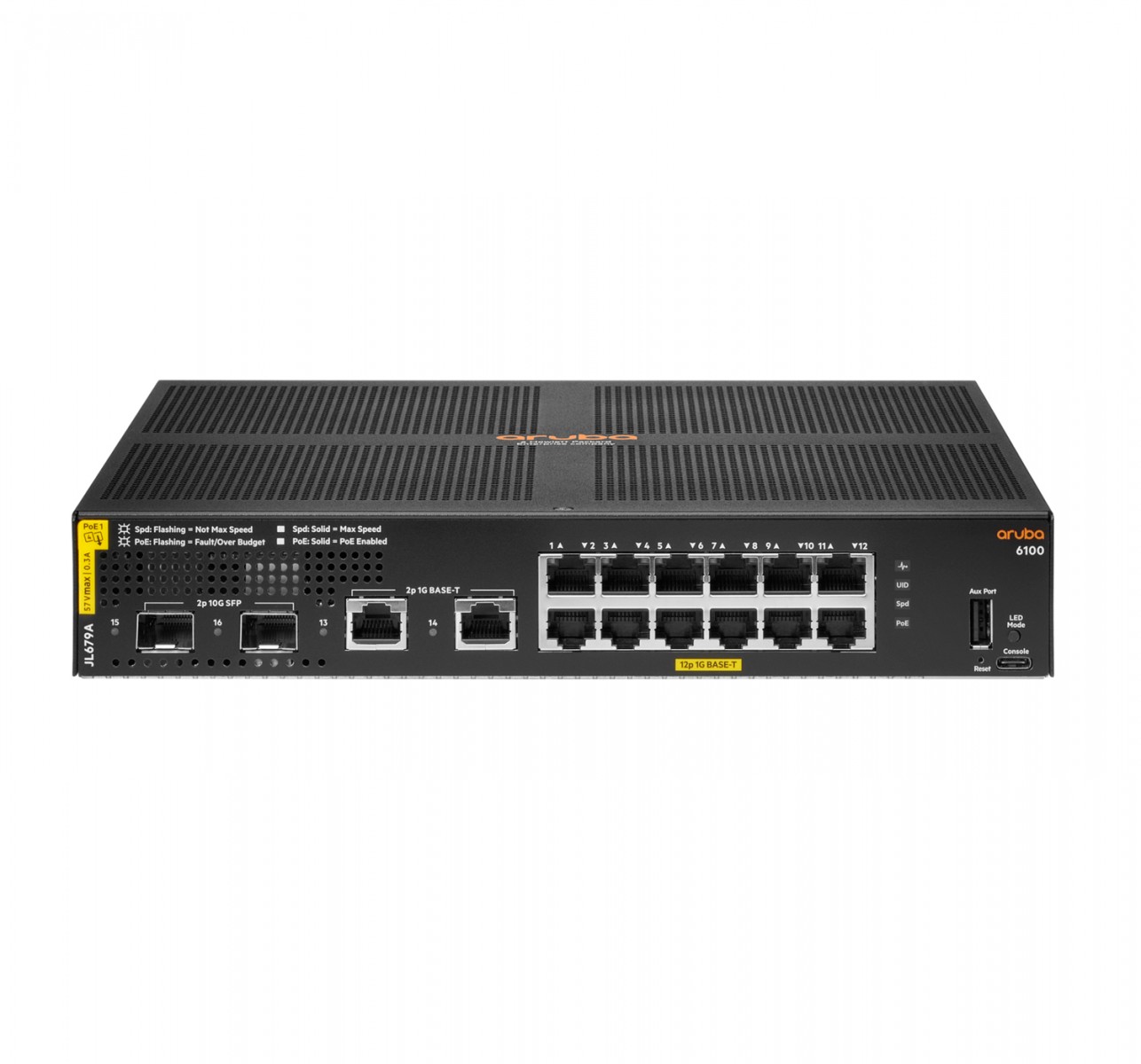 HPE Aruba 6100 Managed 12G 2SFP+ PoE+ 139W Switch