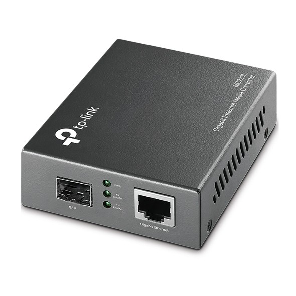 TP-Link MC220L convertoare media pentru rețea 1000 Mbit/s Multimodală, Monomodală Negru