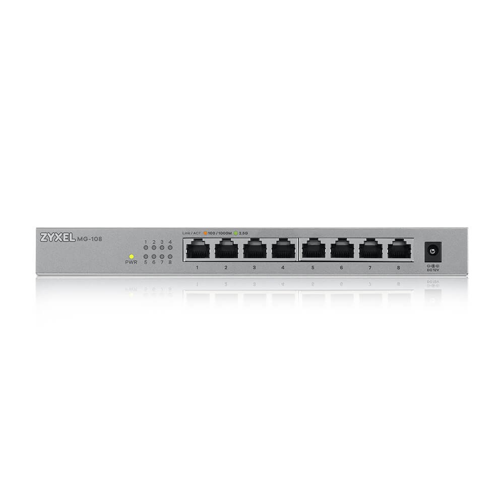 Zyxel MG-108 Fara management 2.5G Ethernet (100/1000/2500) Oțel