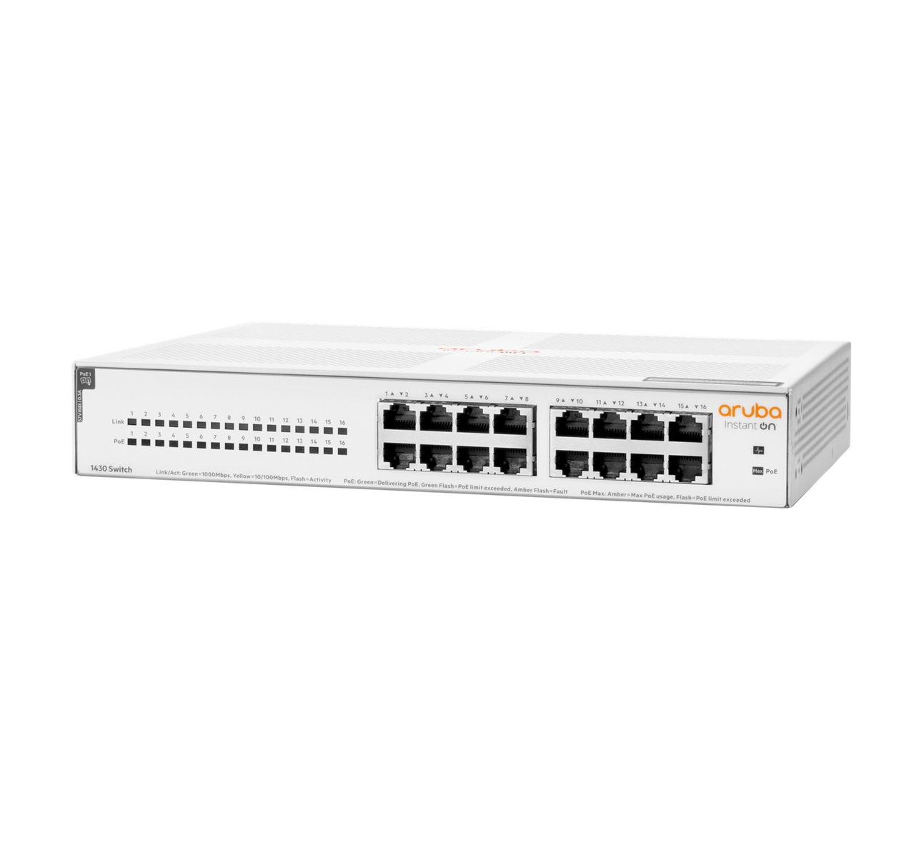 HPE Aruba Instant On 1430 Unmanaged 16G PoE+ 124W Switch