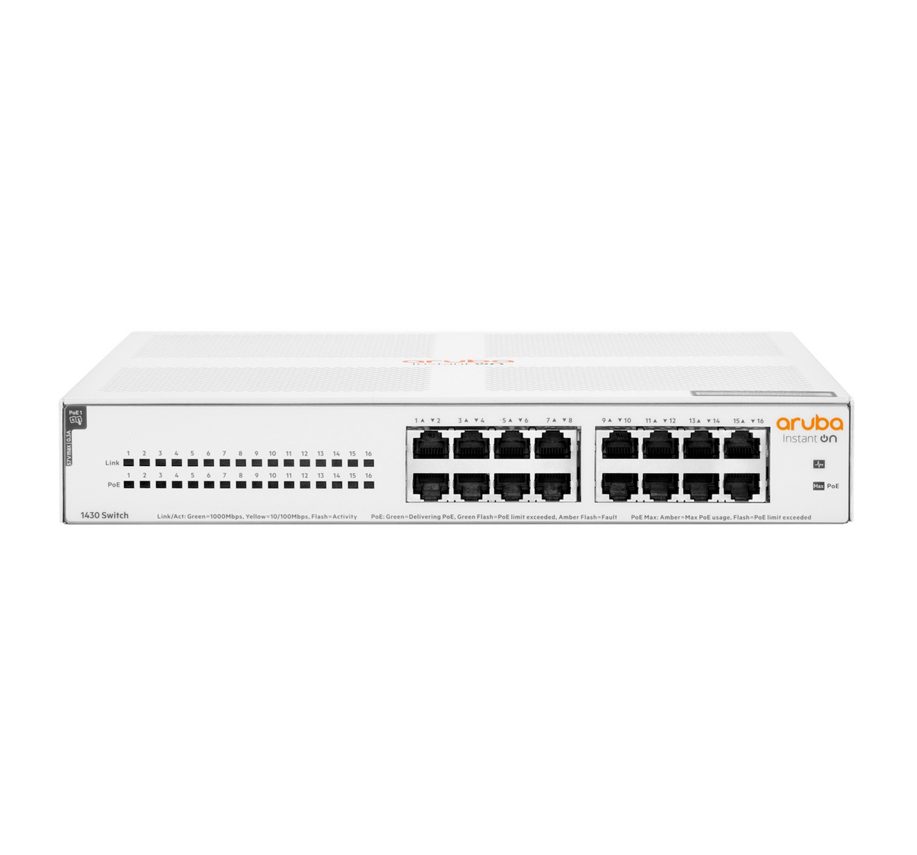 HPE Aruba Instant On 1430 Unmanaged 16G PoE+ 124W Switch