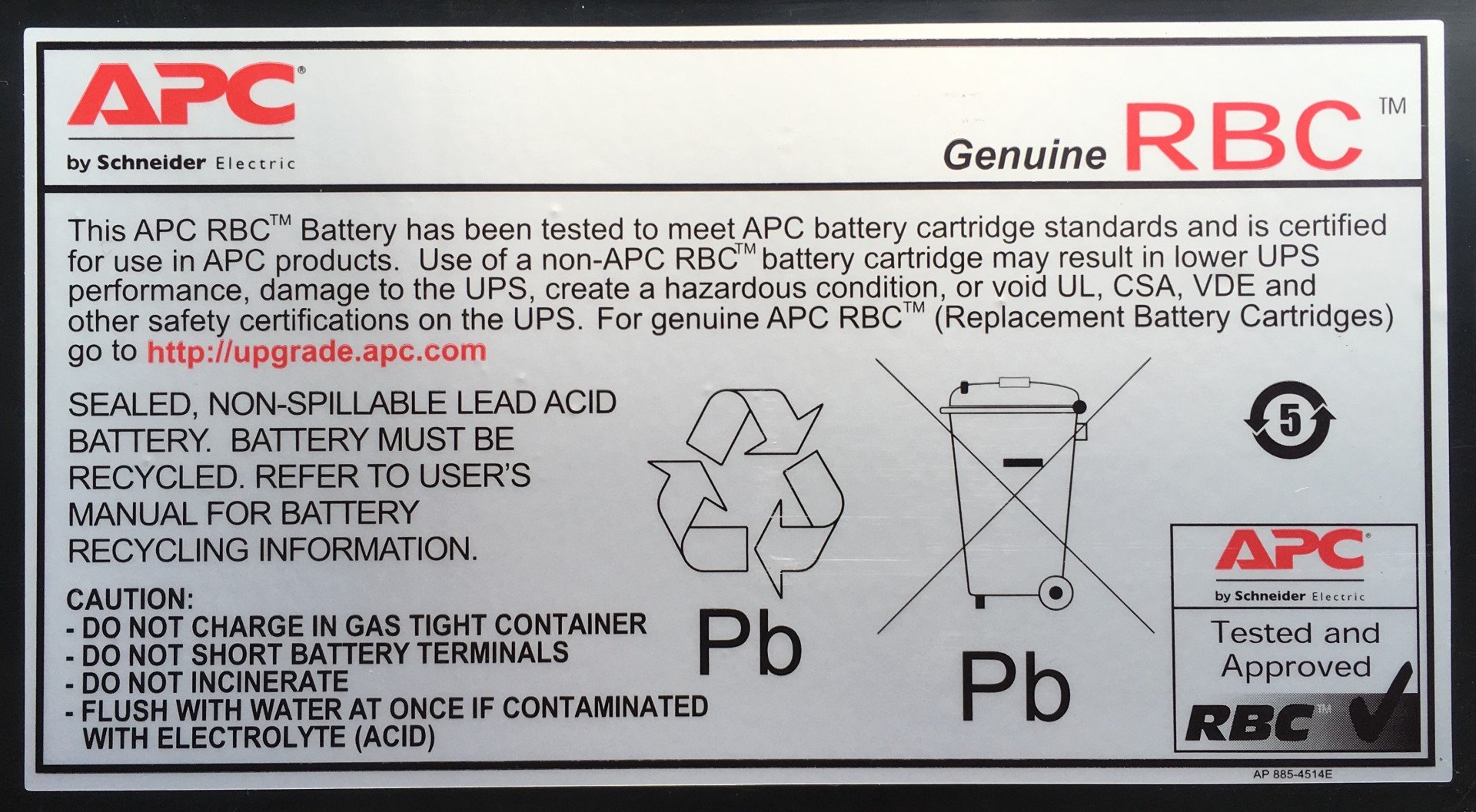 APC RBC12 baterii UPS Acid sulfuric şi plăci de plumb (VRLA)