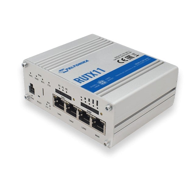 Teltonika RUTX11 router wireless Gigabit Ethernet Bandă dublă (2.4 GHz/ 5 GHz) 4G Gri