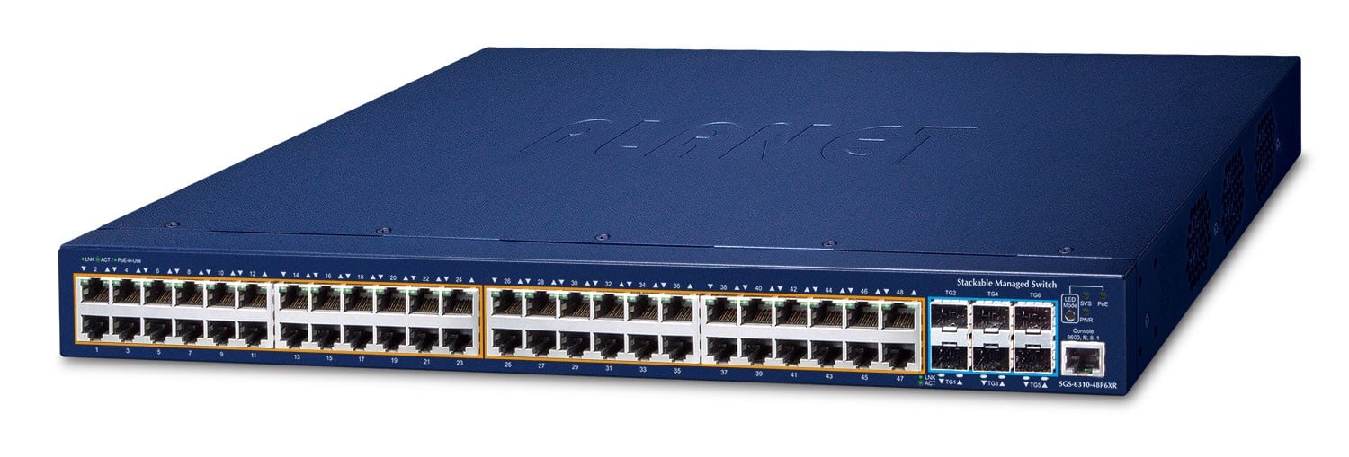 PLANET SGS-6310-48P6XR switch-uri Gestionate L3 Gigabit Ethernet (10/100/1000) Power over Ethernet (PoE) Suport 1U Albastru