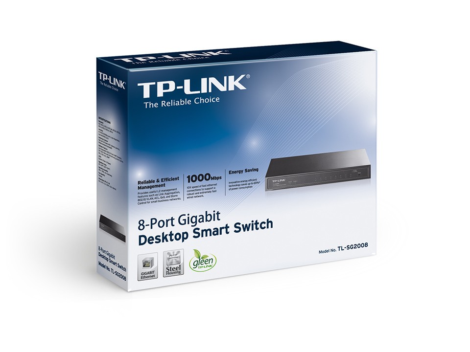 TP-Link JetStream TL-SG2008 switch-uri Gestionate L2/L2+ Gigabit Ethernet (10/100/1000) Negru