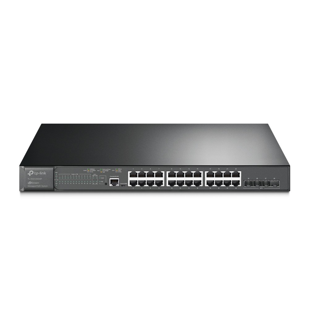 TP-Link TL-SG3428XMP switch-uri Gestionate L2/L3 Gigabit Ethernet (10/100/1000) Power over Ethernet (PoE) Suport 1U Negru