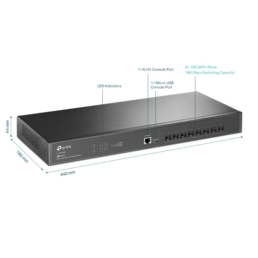 TP-Link TL-SX3008F switch-uri Gestionate L2+ Fără Negru