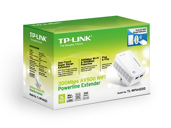 TP-Link AV500 300 Mbit/s Ethernet LAN Wi-Fi Alb 1 buc.