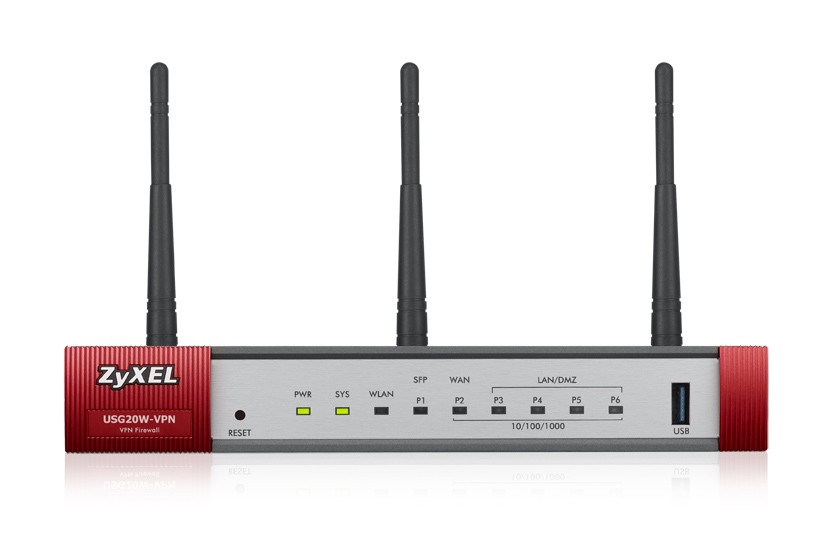 Zyxel USG20W-VPN-EU0101F router wireless Gigabit Ethernet Bandă dublă (2.4 GHz/ 5 GHz) 4G Gri, Roşu