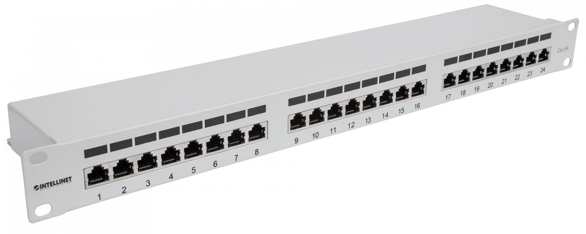 Intellinet 720854 – Intellinet 24-Port Cat6a FTP 1U Patch Panel Intellinet 24-Port Cat6a FTP 1U Patch Panel – Intellinet 720854