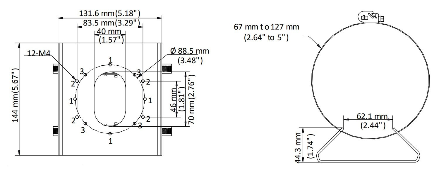 Suport montare pe stalp camere bullet - HIKVISION DS-1275ZJ-S-SUS – HIKVISION DS-1275ZJ-S-SUS